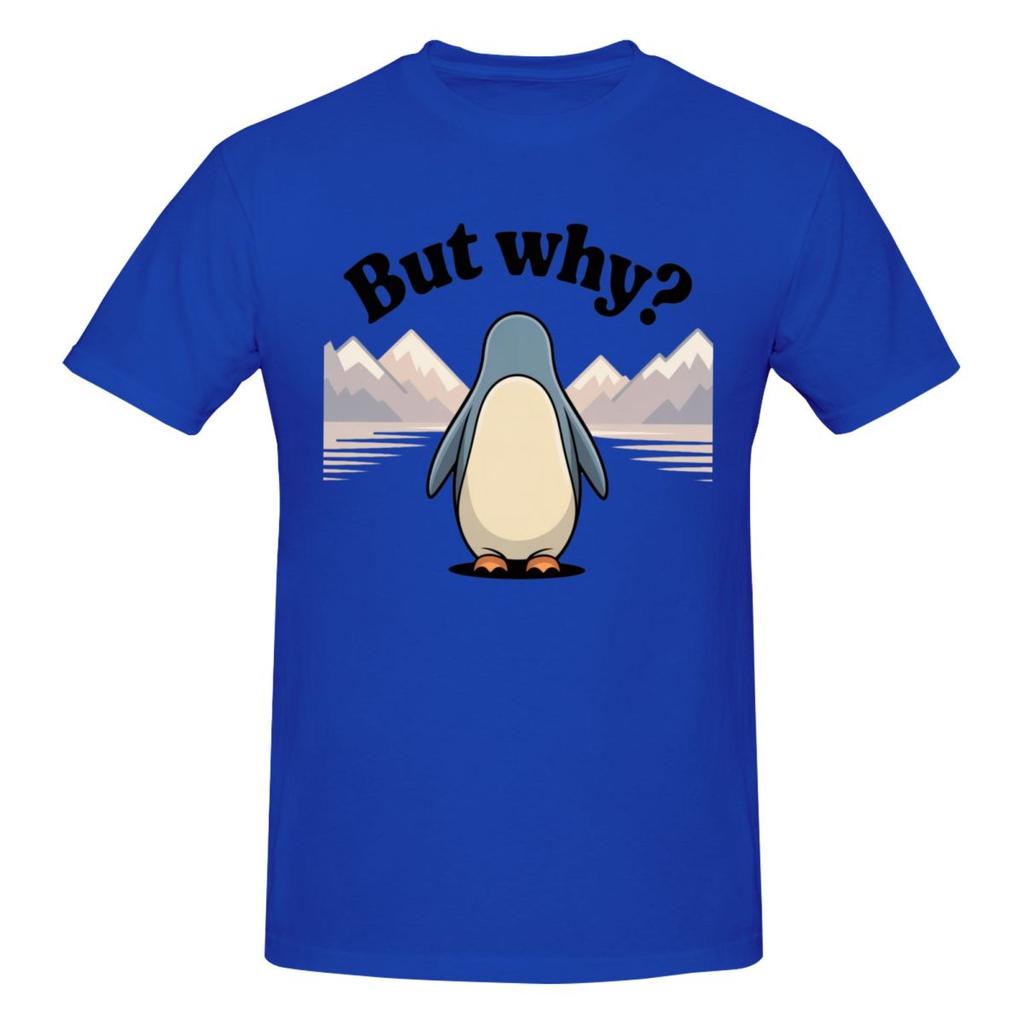 Unisex Nihilist Penguin But Why Arctic Snow Meme Philosophy Retro T Shirt Streetwear Cotton Crewneck Anime Shirt