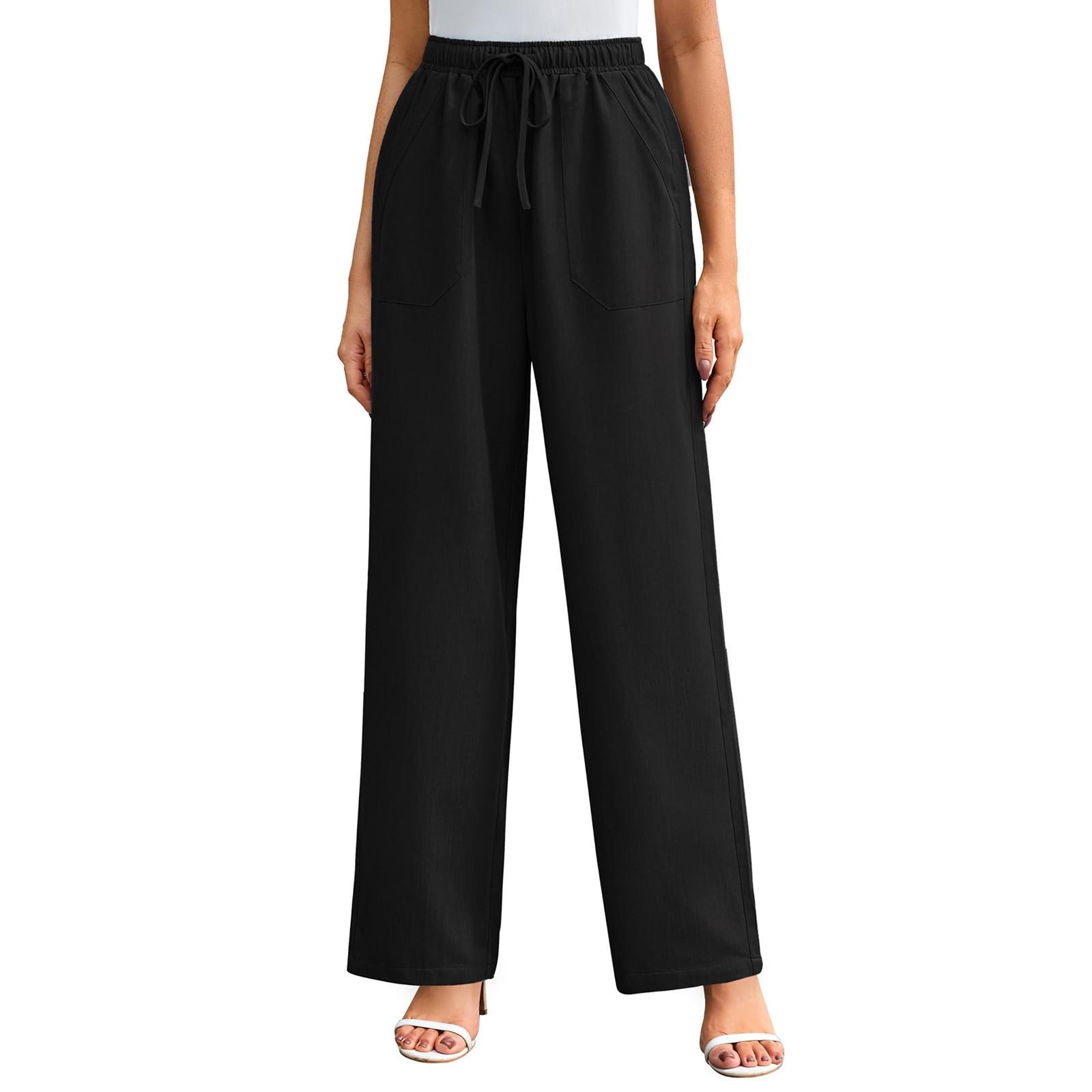 

Жіночі зимові спортивні штани Однотонні повсякденні штани Жіночі флісові спортивні штани Широкі прямі штани S чорний