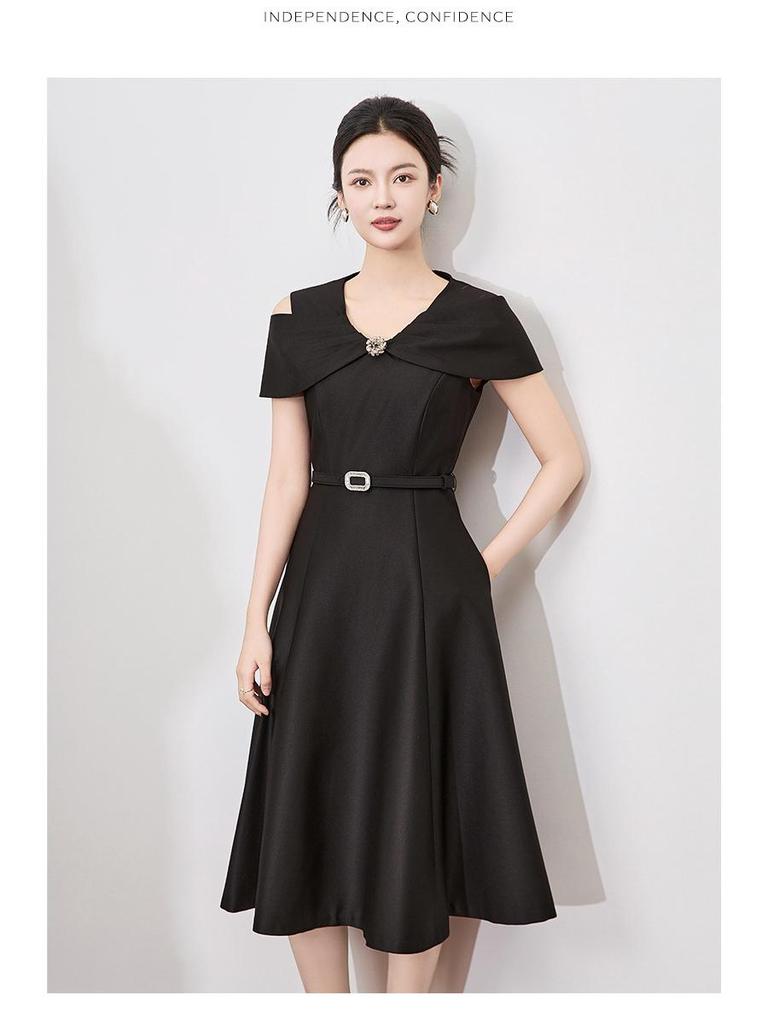 Damen Frühling/Sommer Französisches Leicht Reifes Abendkleid - Design für Formelle Anlässe