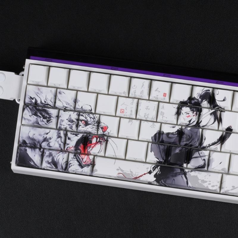 Anti Slip PBT Keycaps Dragon Theme Side Printing For Most Mechanical Keyboards 60% 68% Pattern