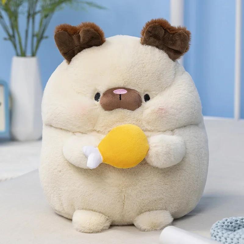Kawaii Dog Rabbit Pig Bear Plush Toy Stuffed Animal Hold Food Soft Pillow Plushies Children Birthday Gift Lovely Dolls Present