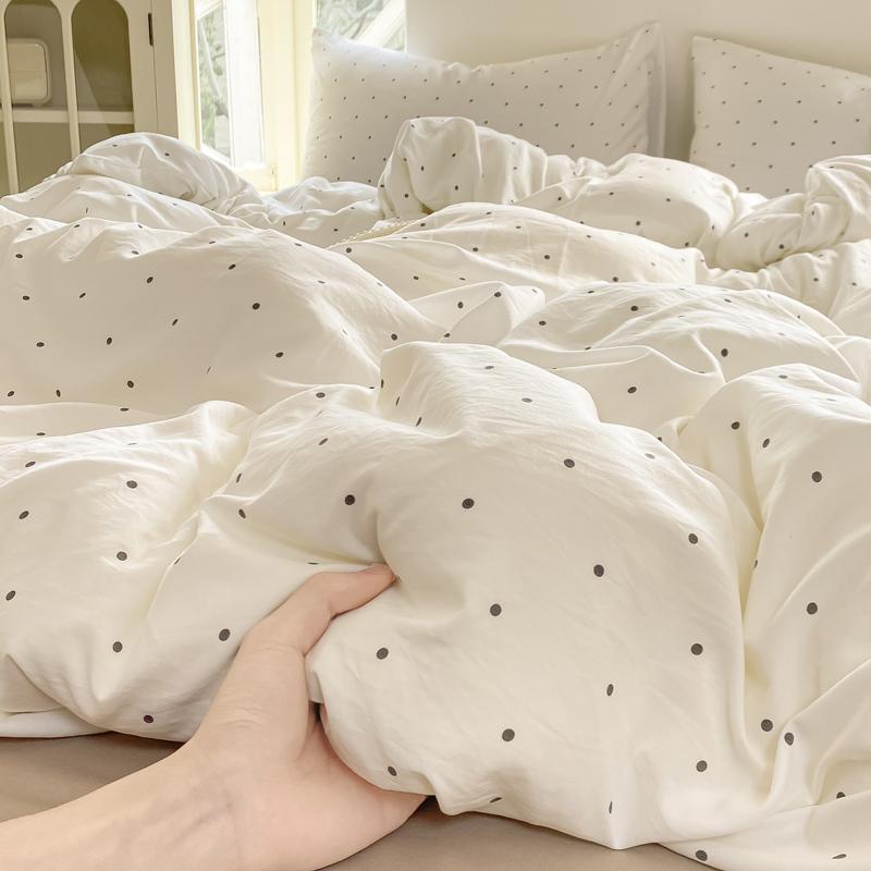 Washed Cotton Duvet Cover Set Single/Queen/King Size Bed Set Flower Printed Plumones De Cama Duvet Cover with Pillowcase Bedding