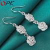 Charming Rose Flower Earrings, Silver Color, Gift, Charming Jewelry for Evening… More