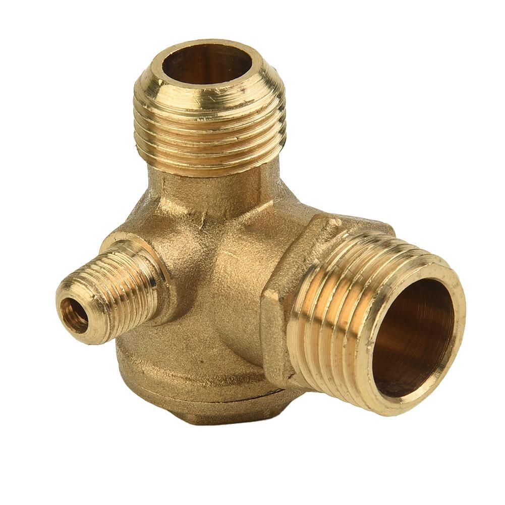 Air Compressor Replacement Valve, 3Port Brass Male Threaded Connector, Convenient Installation, High Reliability