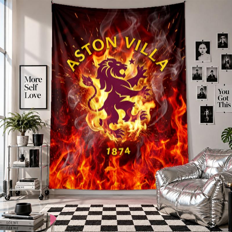 Tapiserie de Perete cu Fotbal Aston Villa Decor Acasă Pânză de Agățat pe Perete pentru Dormitor Camera de Zi Fundal