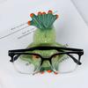 Cartoon Frog Glasses Holder Eyeglass Display Stand Frog Figurine Statue Desktop Decoration Sunglasses Eyewear Keeper Spectacle Display Rack