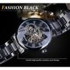 Forsining New Top Men's Watch Business Style Men's Watch Manual Watch Hollow Stainless Steel Watch
