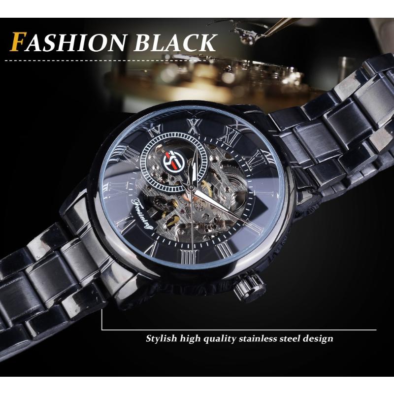 Forsining New Top Men's Watch Business Style Men's Watch Manual Watch Hollow Stainless Steel Watch