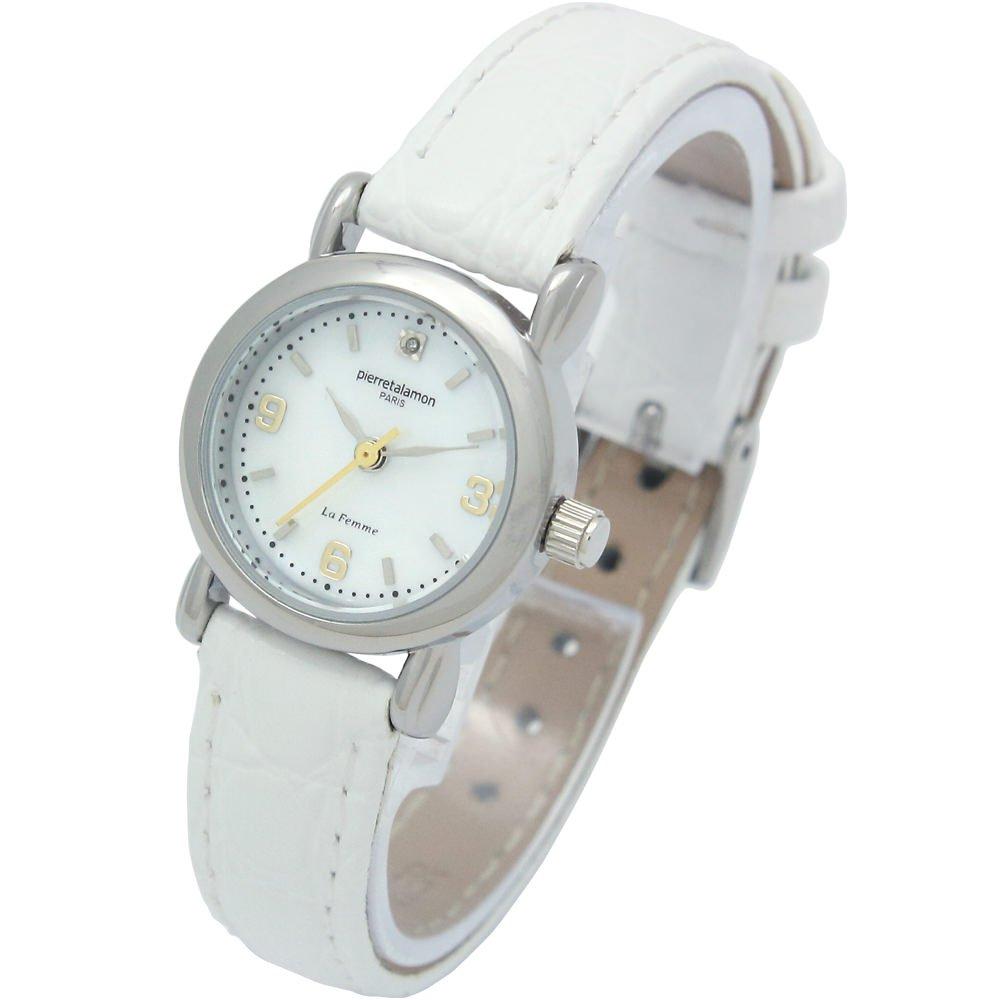 Pierre Talamon natural natural shell leather silver x [Pierre Talamon] Watch, 1-point diamond, dial, band, white, PT-7300L-2, women's watch.