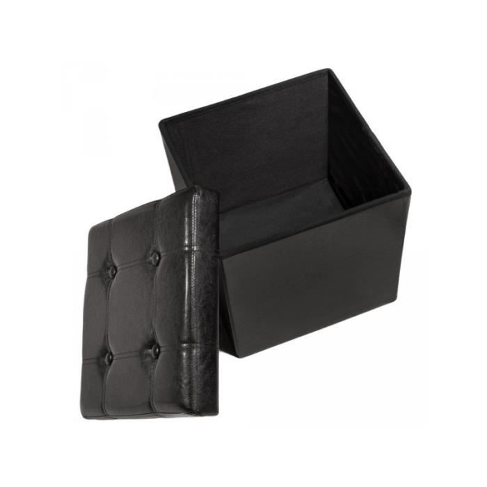 Stool, Bench, Pouf, Storage Box, Black Folding Cube 38x38x38 Cm