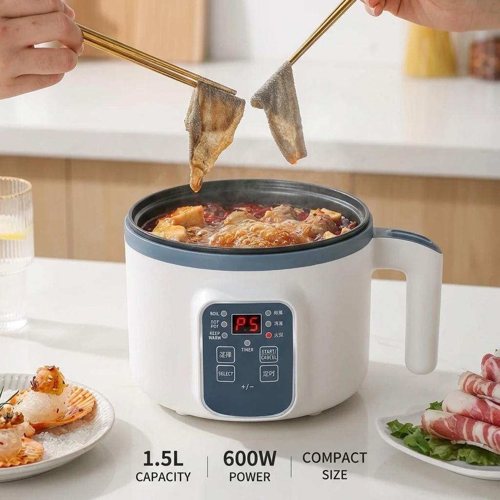 1.7L 220V Electric Rice Cooker Single Double Layer Non-Stick Smart Mechanical Multi-Cooker for Home Use Steamed Rice Pot