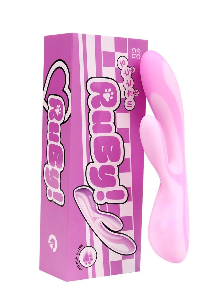 OGUGU RUBY Dual Stimulation Vibrator, Clitoral & G-Spot, Soft Silicone, Powerful Vibration, Waterproof, Quiet, Korean Brand Adult Toy