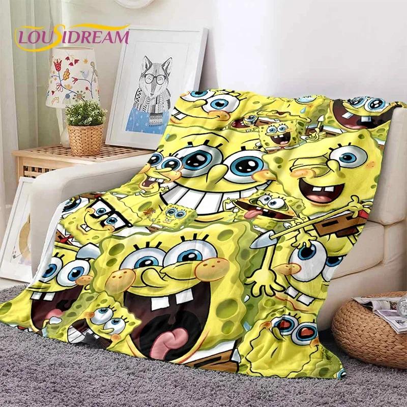 Funny S-SpongeBob Patrick Star Cartoon Soft Flannel Blanket for Beds Bedroom Sofa Picnic,Throw Blanket for Outdoors Leisure Gift