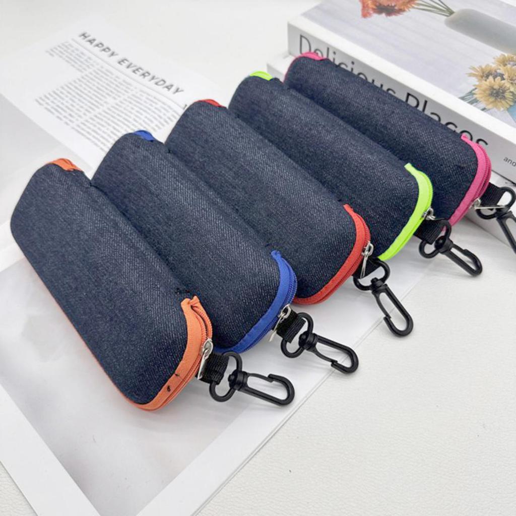 Fashion Denim Fabric Glasses Box Zipper Sunglasses Protection Container Eyeglasses Case Reading Glasses Organizer Carry Bag