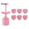 Kitchen Tools for Desserts Hand-Pressure Moon Cake Mould Set, 6 Interchangeable Cookie Pumpkin Pie Molds Cutters Design, Plastic Biscuit Press