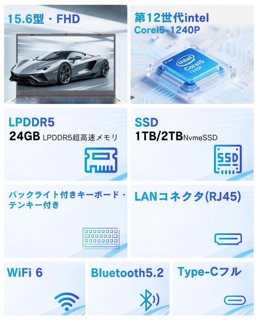 New for Dobios Office 12th Gen 1240P laptop with Windows 11 Bluetooth and Full LPDDR5 2TB NVMe and gaming laptop 2025 2024-equipped Core-i5 15.6-inch