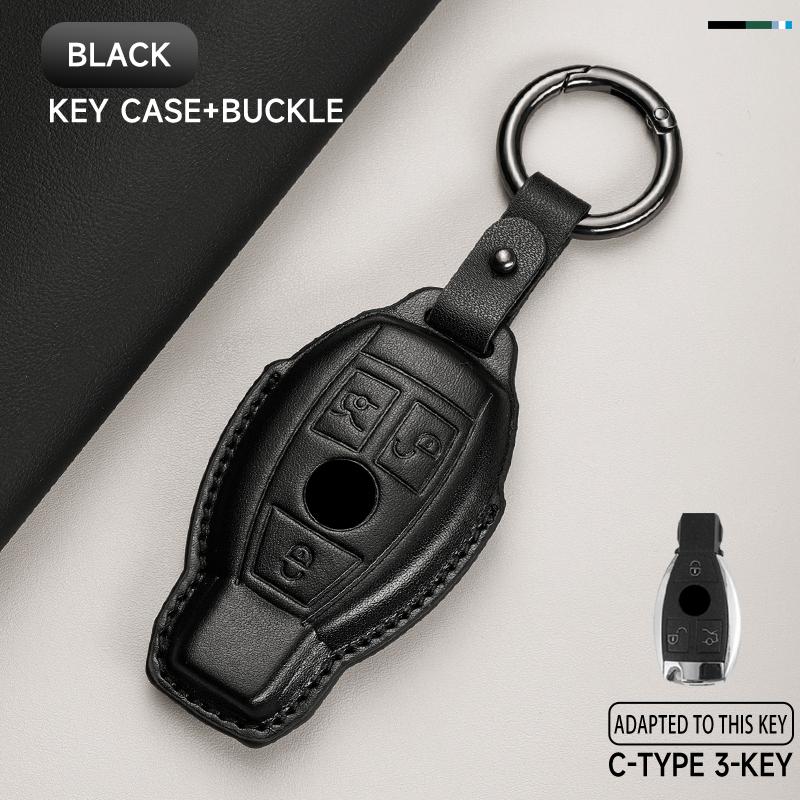 Genuine Leather Car Key Case Cover Key Bag For  Mercedes Benz A C E S G Class GLC CLE CLA GLB GLK GLS Protect Set Accessories