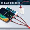Nylon Braided 3 In 1 Multiple Usb Cable Adapter Super Fast Charging For Type-c Iphone Android