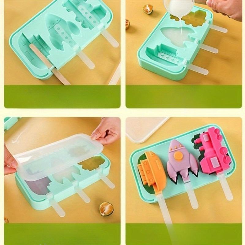 Colorful Reusables Silicone Ice Pop Mold with Sticks BPA-Free Frozen Popsicle Mold for Homemade Desserts Yogurt Juice Smoothies