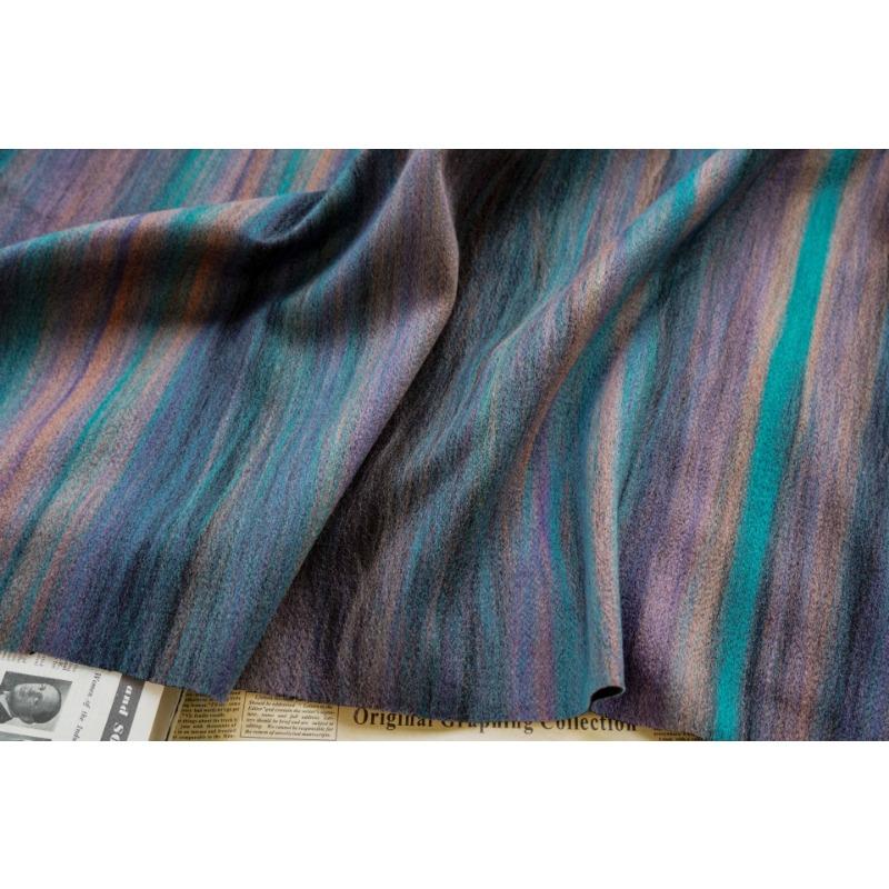 Distinctive Oil Painting Knitting Dream Embroidery Aurora Borealis Color Autumn and Winter Fashion Fabrics Weft Elastic Wool Craft Design Art Fabrics