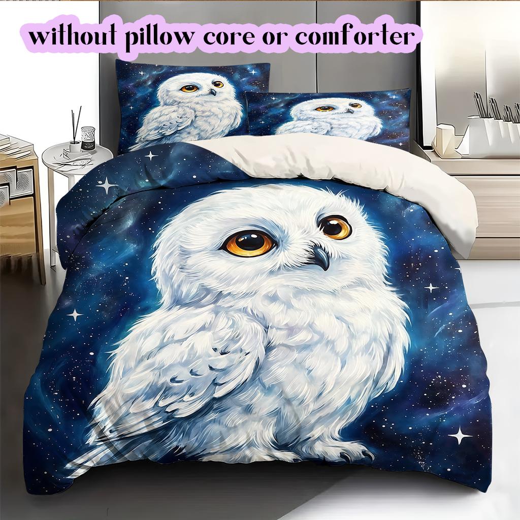 Starry Sky Animals Pattern Bedding Quilt Set Quilt Cover Pillowcase Home Decoration Birthday Gift (1 * Duvet Cover + 2 * Pillowcase, Without Core)