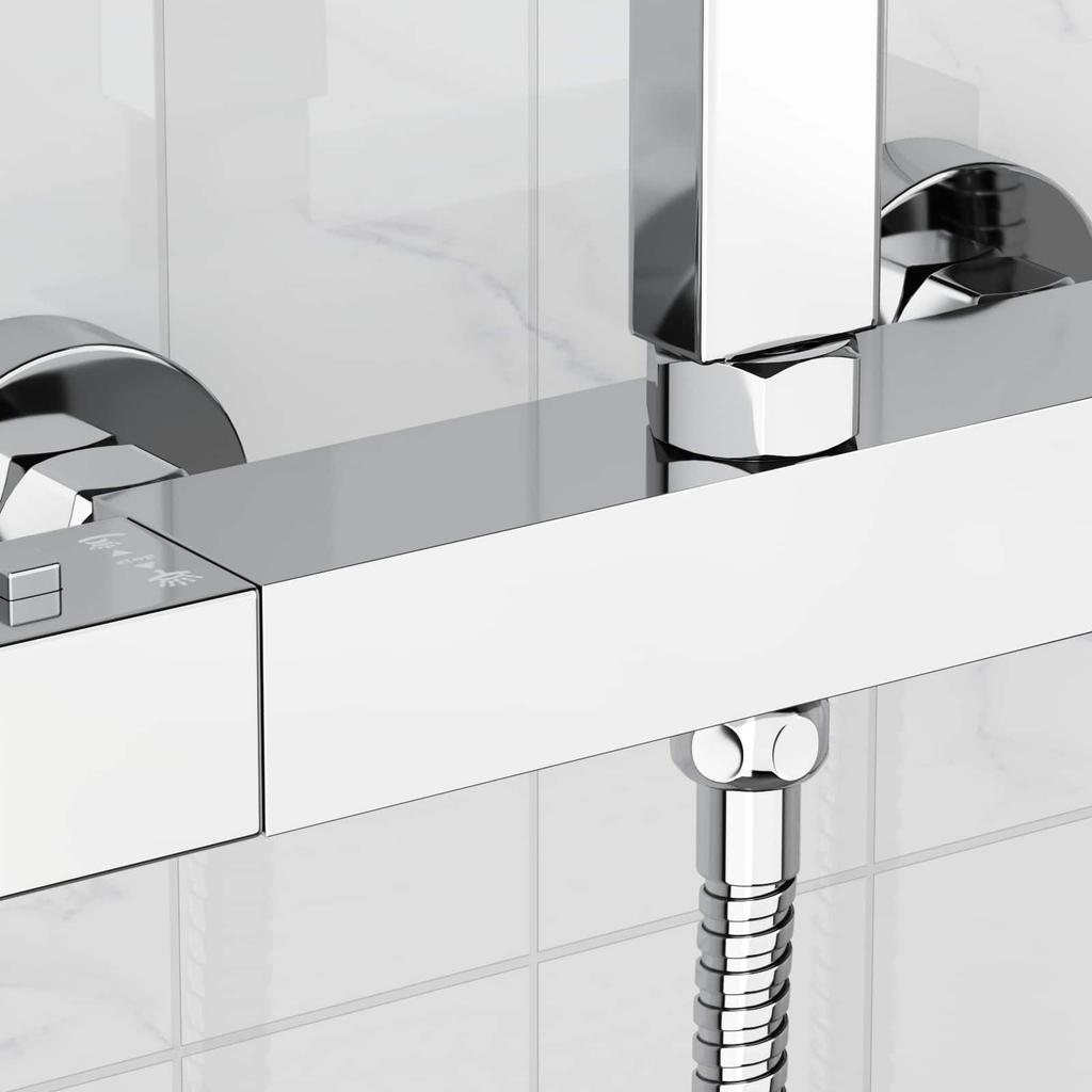 Thermostatic Shower Mixer Stainless Steel 201 25.5 x 7 x 6 cm