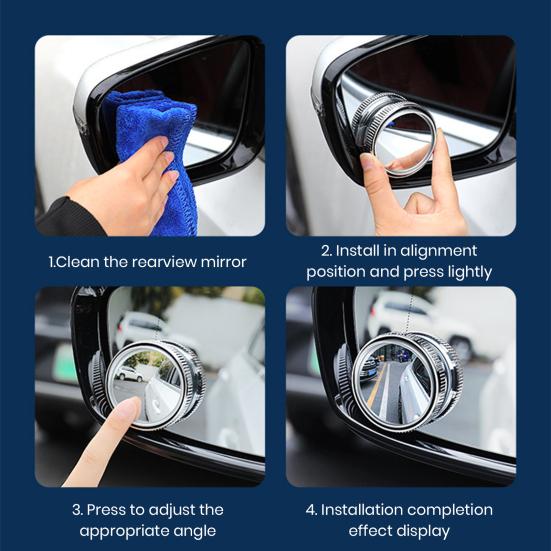 1 Pair Car Blind Spot Mirror Round Suction Cup 360 Rotatable Super Clear Glass SUV Truck Auto Wide Angle Rearview