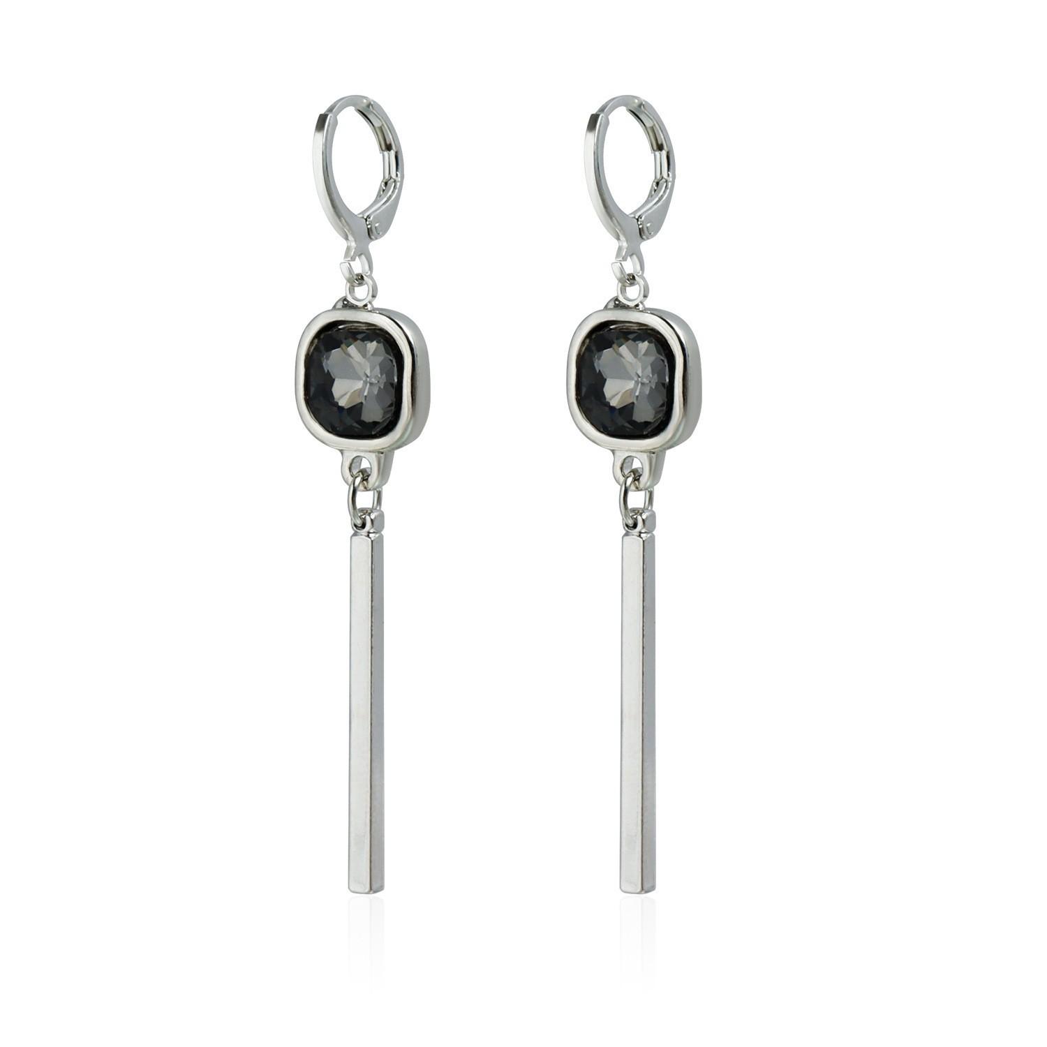 

Trendy Charm Geometric Square Black Zircon Pendant Double-layered Ot Clasp Necklace Earrings Bracelet Set for Women Jewelry Sets