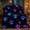 Couverture Motif Patte Néon Luminescente dans le Noir | Flanelle Douce Couverture Légère Toutes Saisons pour Lit, Canapé, Voyage, Couleur Mixte, Style Contemporain w