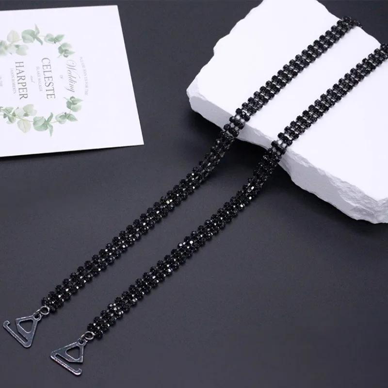 Shiny Rhinestone Decor Women Bra Straps Elegant Shoulder Straps Anti Slip For Off Shoulder Dresses And Wedding Party Bra Straps