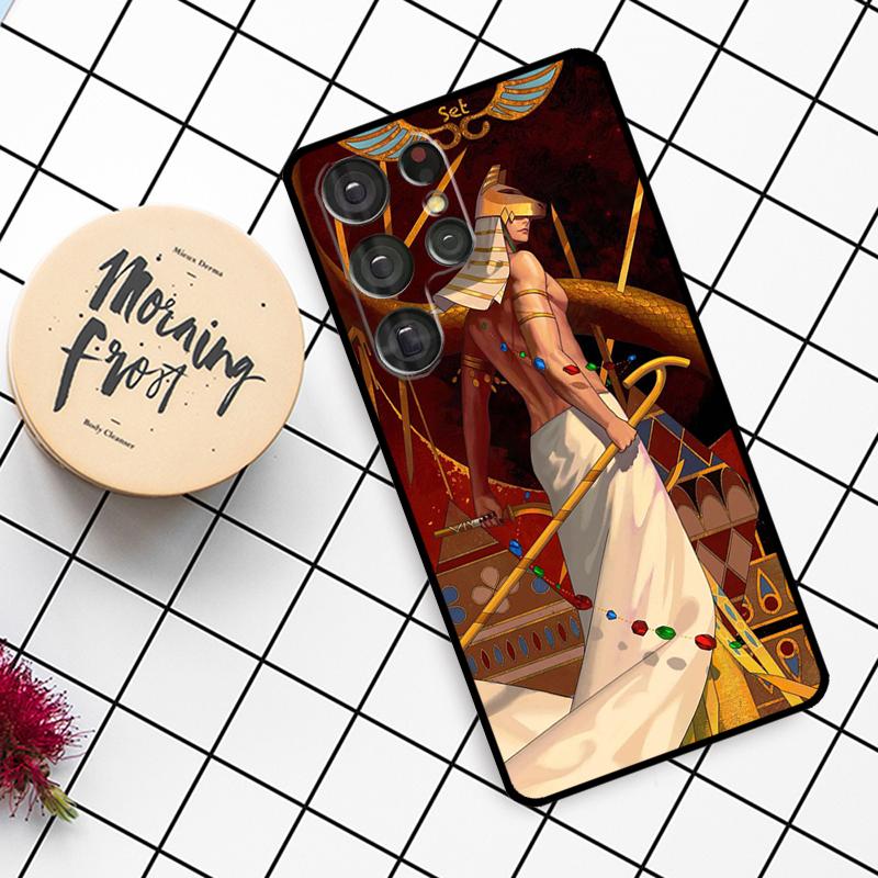 Egypt Nefertiti Anubis Ankh Case For Samsung Galaxy S25 Ultra S23 S22 S21 S20 S24 Ultra S9 S10 Plus S25 FE Phone Cover