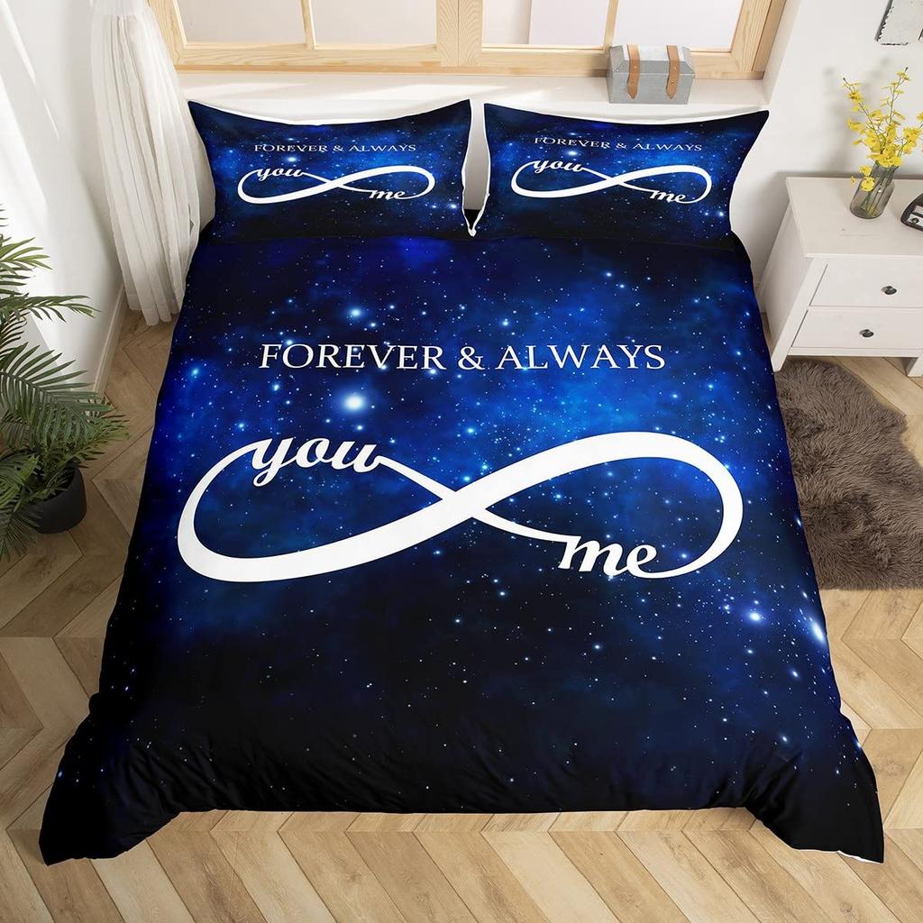 Custom Lover Bedding Set Personalized Duvet Cover Pillowcase Romantic Gift for Couple Room Decor