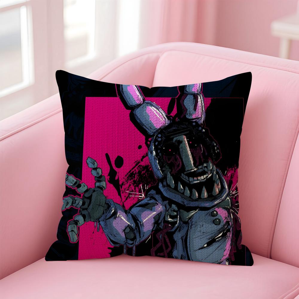 FFive Nights at Freddys Cushion Cover Natural Linen Pillow Case DoubleSided Print Decorative Sofa Pillowcase Home Decor Gift