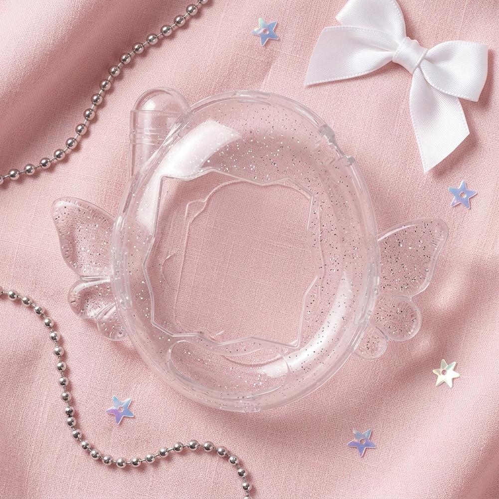 Clear Glitter Protective Case For Tamagotchi Connection V3 Cartoon Angel Bat Wing Anti-drop Shell Anti-Scratch Full Cover