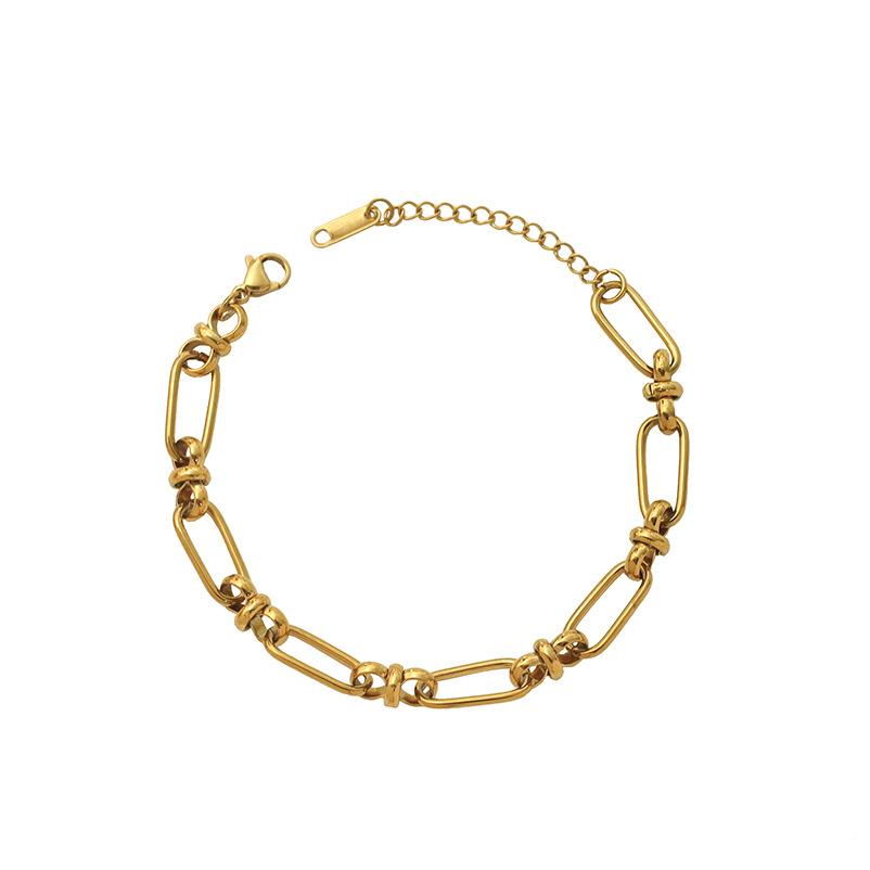 Trend Accessories Fashion Stainless Steel Bracelet Hollow Round Versatile Titanium Steel Light Luxury Women'S Jewelry