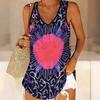 3D Heart Symbol Print Tank Tops for Women Workout Yoga Gym Printed Summer Sport Shirts Plus Size Vests