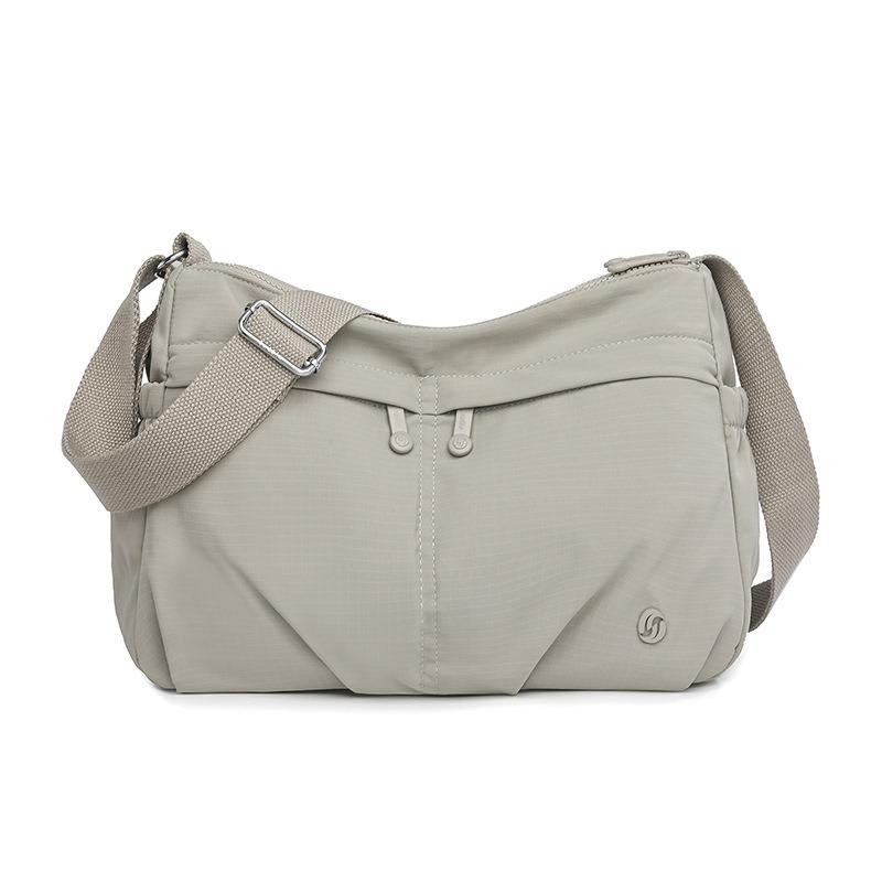 

Light and large-capacity women s messenger bag autumn new simple nylon women s bag multi-layer shoulder bag серый
