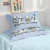 3Pcs Cute Cartoon Goose Print Coreless Down Duvet Cover Set Multi Size Bedroom Bedding Holiday Decoration Machine Washable