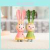 Handmade Wooden Bunny Decor With Long Ears For Desktop And Car Display In Cute Cartoon Style