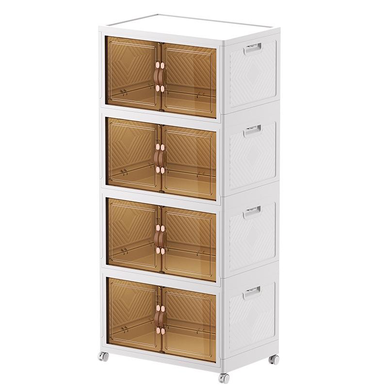 Movable Multi-layer Folding Storage Wardrobe with Wheels
