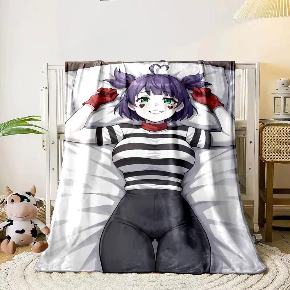 Anime Girl Striped Top Blanket bedroom Blanket for Livingroom Couch lunch break Soft throw for Friend's festival Gift