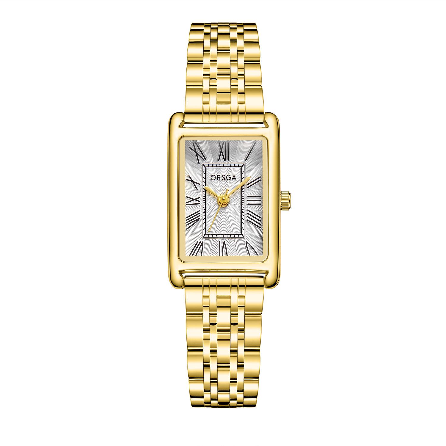 

ORSGA Женские маленькие квадратные часы в корейском стиле с римскими цифрами, кварцевые