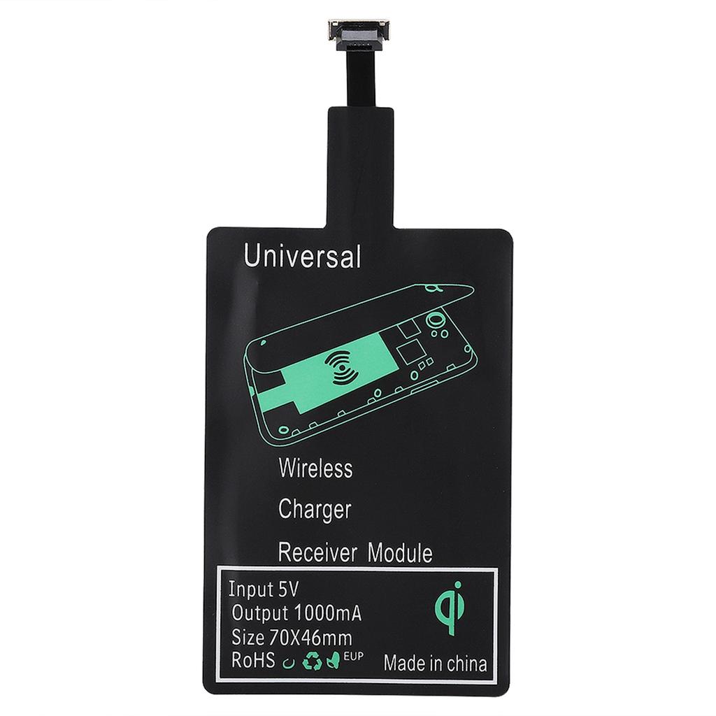 1000mA Charging Current Wireless Charger Receiver >70percent  Conversion Rate Receiver ‑ Micro USB