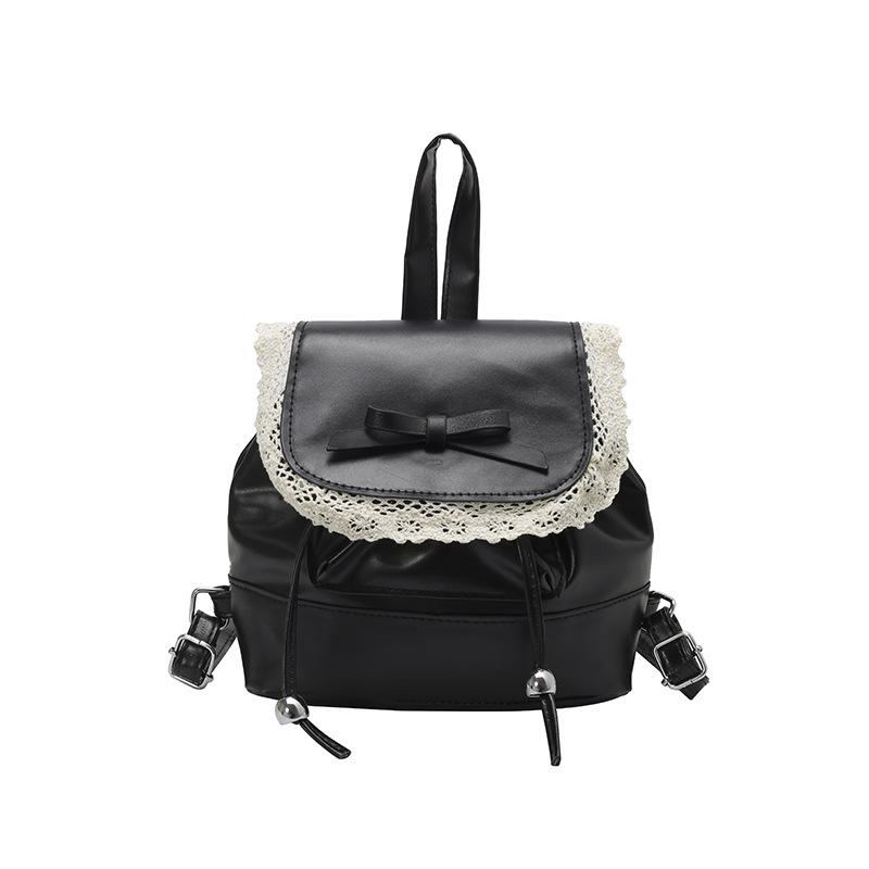 

Summer new cute versatile elegant shoulder bag travel backpack premium texture bucket bag чёрный