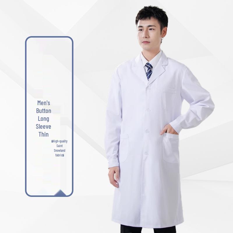 Unisex White Coat for Doctors, Students, and Laboratory Professionals - Long and Short Sleeve Options