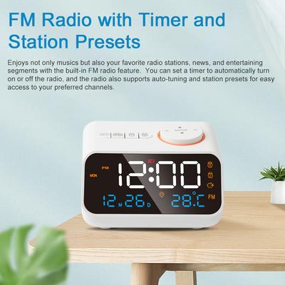 Çok İşlevli Çalar Saat FM Radyo ile Şarj Edilebilir LED Dijital Saat Sıcaklık ve
