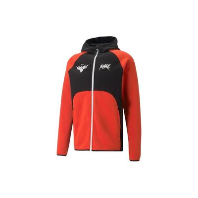 Moletom com Capuz Zíper Estampa de Letras Bloco de Cor Masculino moletons Vermelho 621726-01