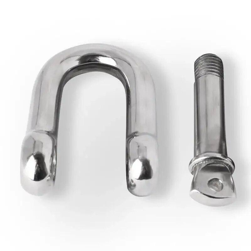 304 Stainless Steel Straight D Shackle D Rigging Shackle Hooks Scrotum Restraint Lock Chastity Delay Ring Sex Toys Adult Store