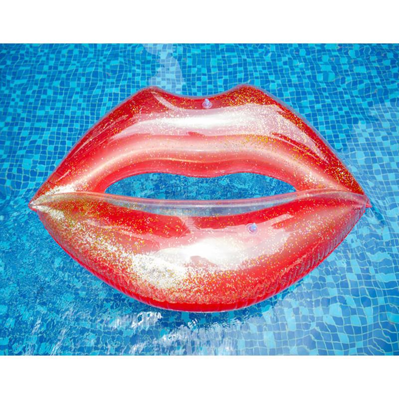 Adult Sequin Inflatable Red Lip Floating Pool Party Water Toy Props Photography