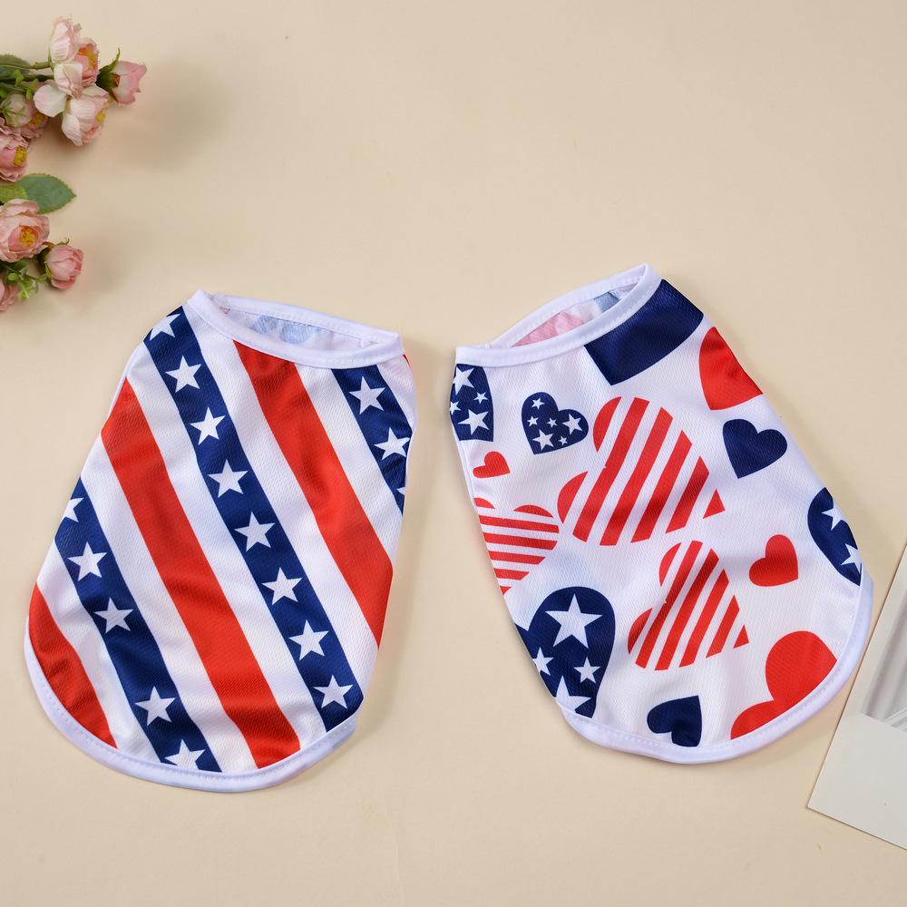 American Independence Day Breathable Dog Vest with National Flag Print